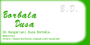 borbala dusa business card